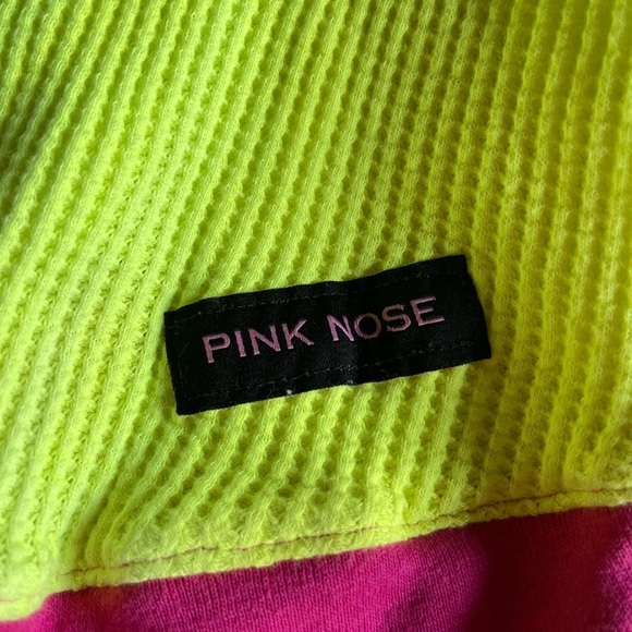 Pink Rose Yellow and Blue Cowl Neck Sweater - Picture 2 of 8